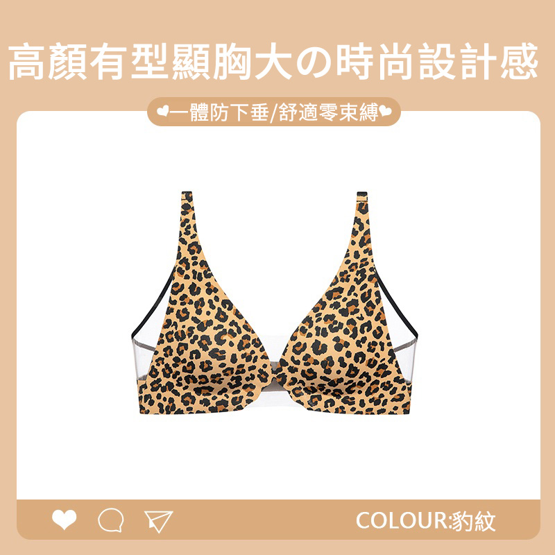 2025夏季薄款性感無痕無鋼圈豹紋內衣