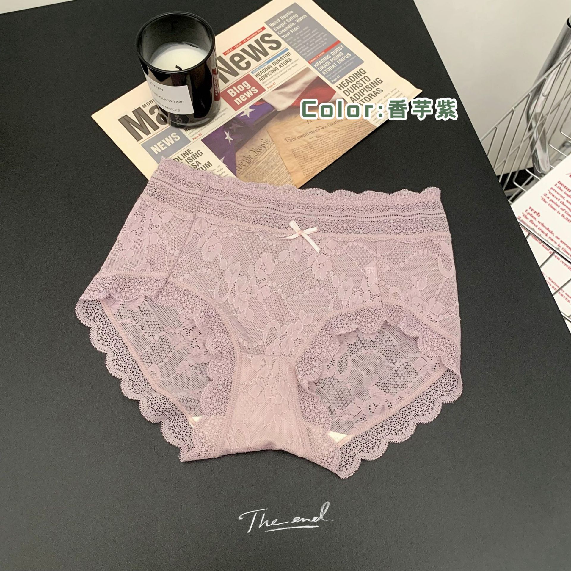 性感蕾絲內褲女中腰夏季薄款無痕女內褲