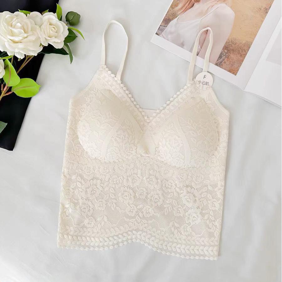 【2件裝】無痕蕾絲細肩帶吊帶外穿背心內衣