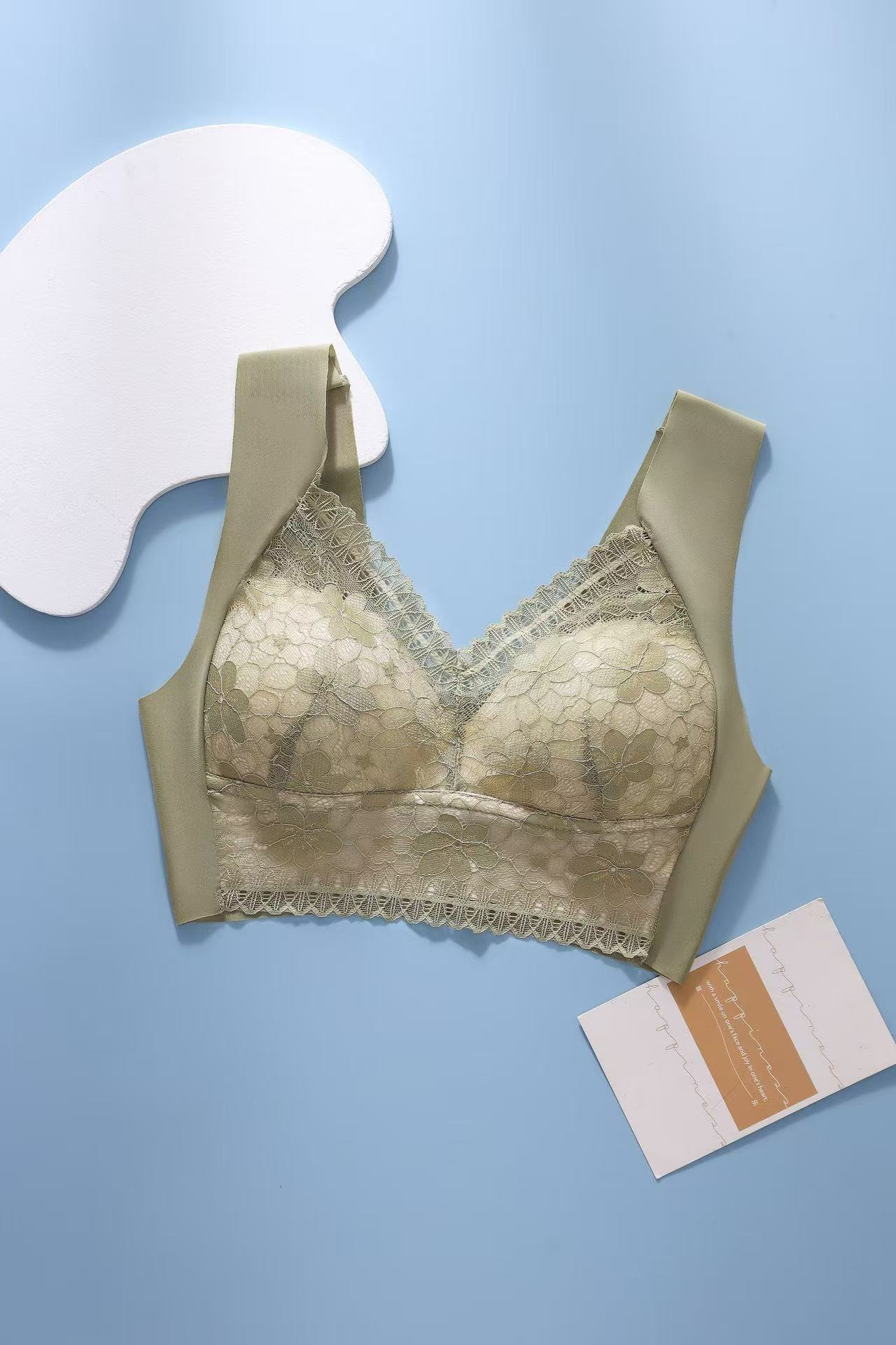 【4件裝】爆款蕾絲無鋼圈聚攏冰絲胸罩