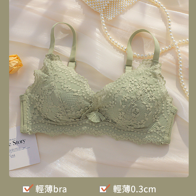 【2件裝】內衣女薄款小胸聚攏收副乳防下垂夏季無鋼圈性感蕾絲胸罩套裝