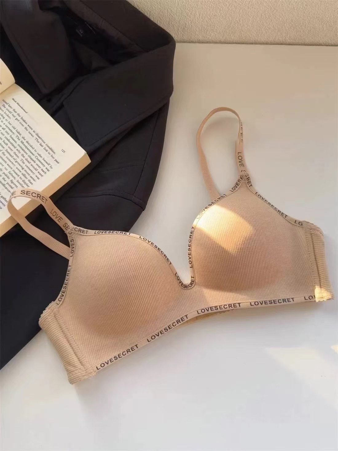 【2件裝】夏季新款無痕無鋼圈簡約字母聚攏內衣