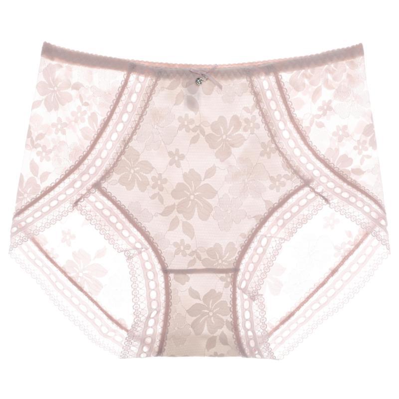  輕薄蕾絲性感網紗中腰內褲