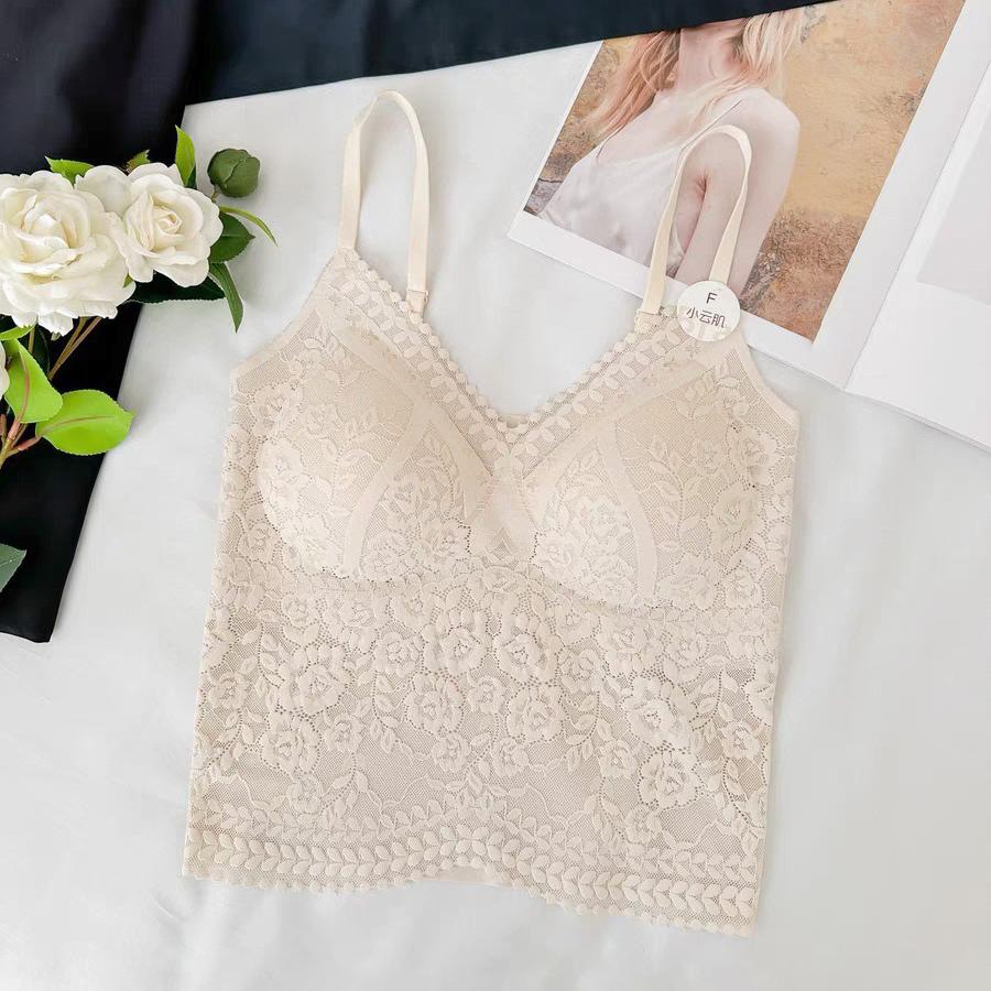【2件裝】無痕蕾絲細肩帶吊帶外穿背心內衣