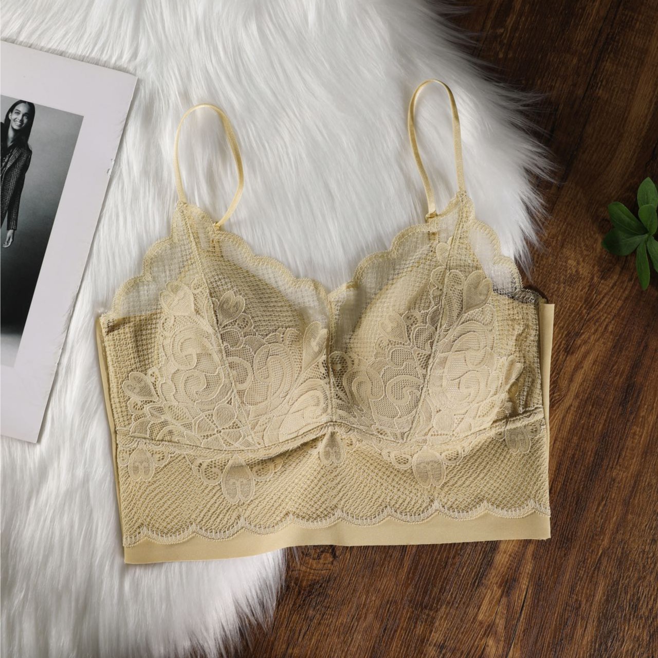 【2件裝】法式蕾絲小U吊帶背心固定杯美背