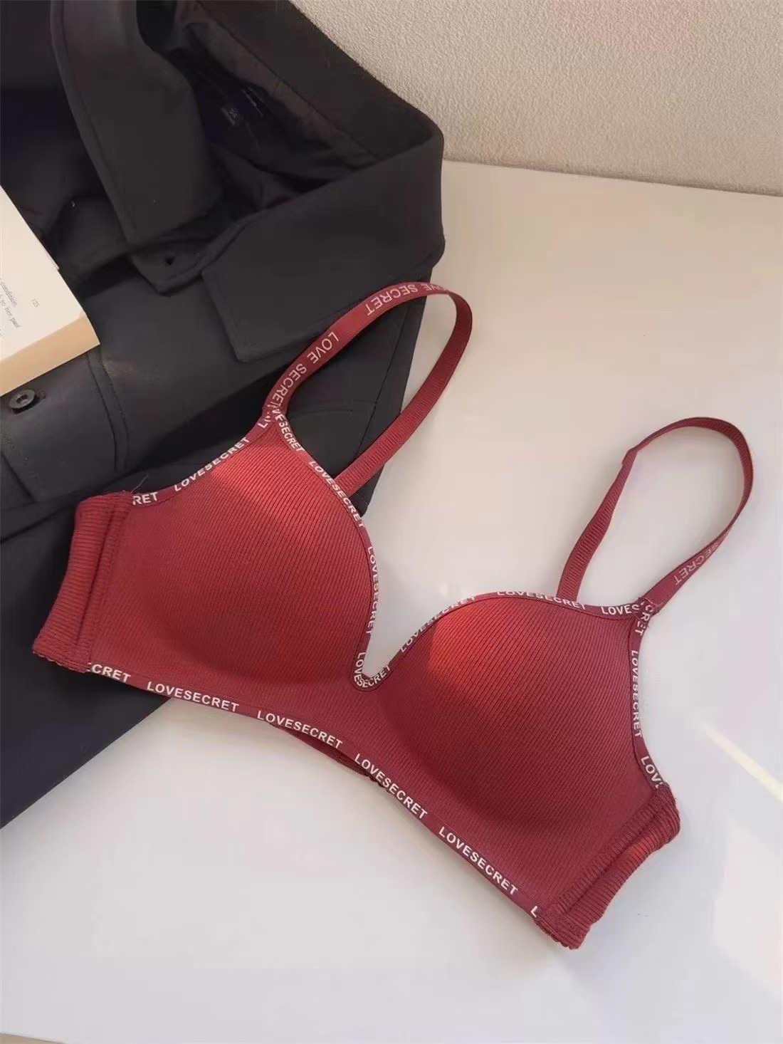 【2件裝】夏季新款無痕無鋼圈簡約字母聚攏內衣