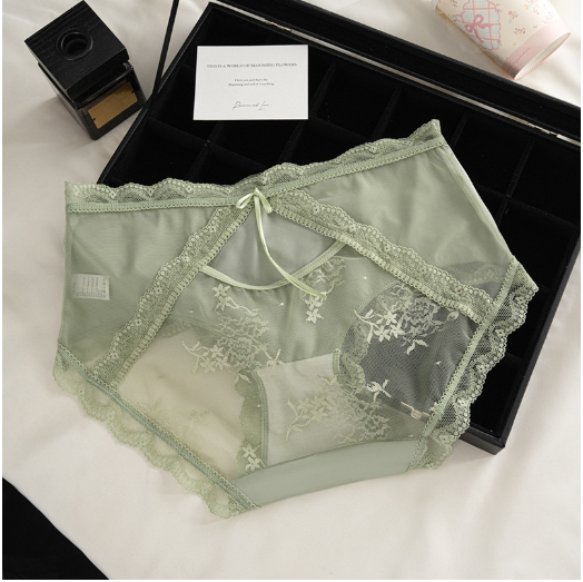 【3件裝】💌新款中腰提花透氣性感油光緞蕾絲內褲