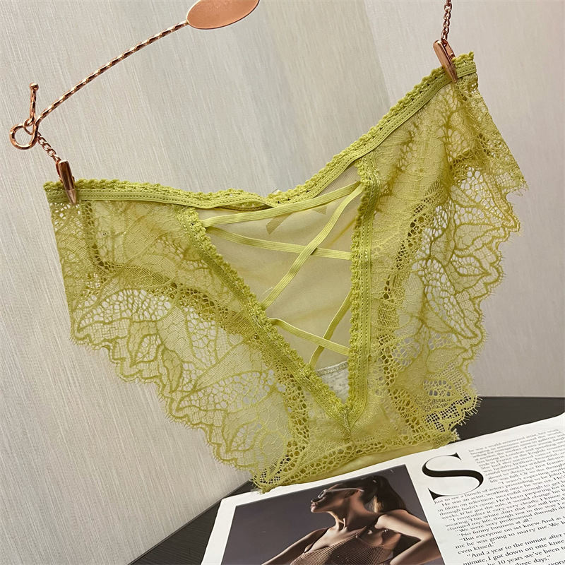 【3件裝】性感細帶鏤空低腰透氣蕾絲內褲 