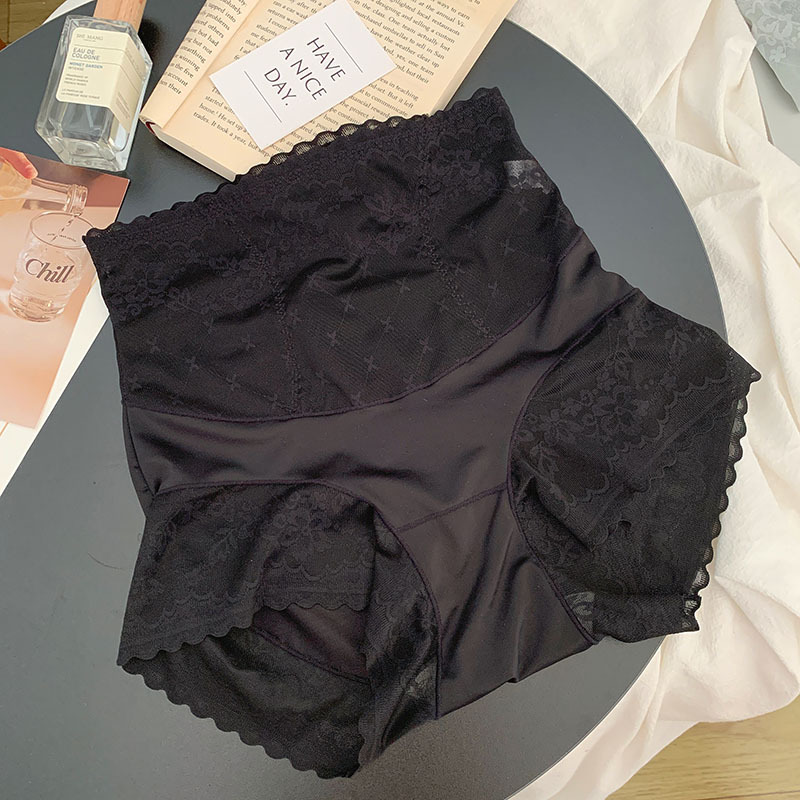 【3件裝】輕奢高腰微收腹花卉蕾絲內褲