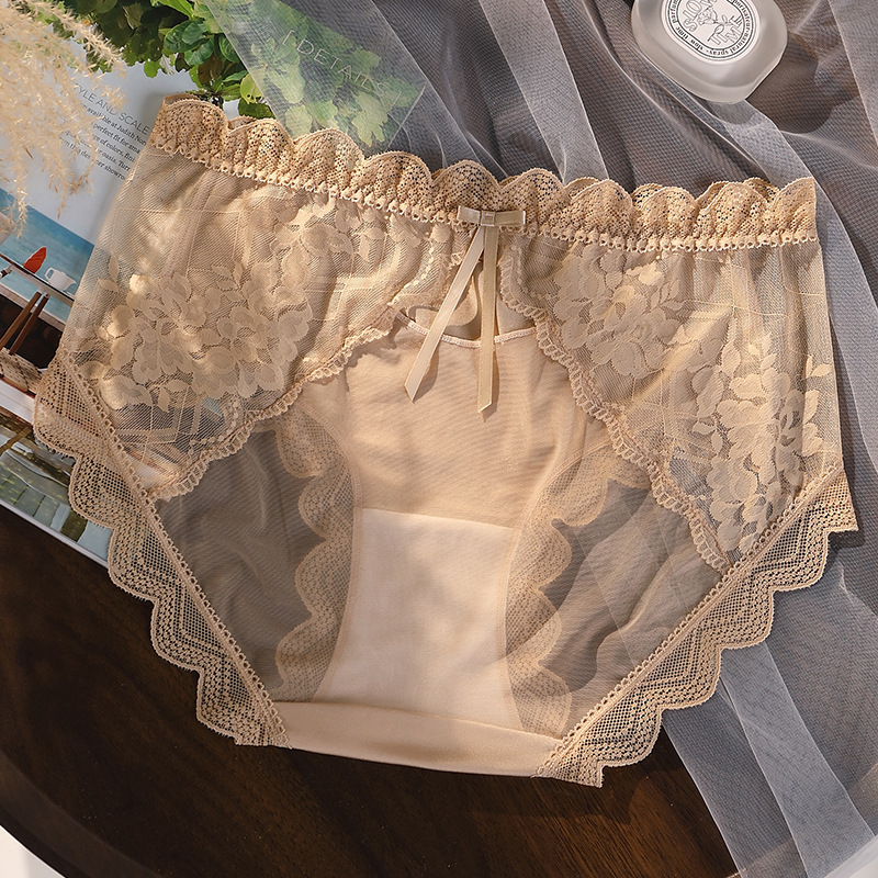 【3件裝】法式純欲緞面鏤空性感蕾絲內褲