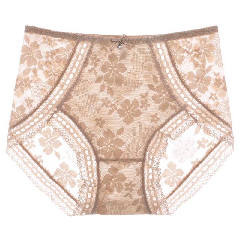  輕薄蕾絲性感網紗中腰內褲