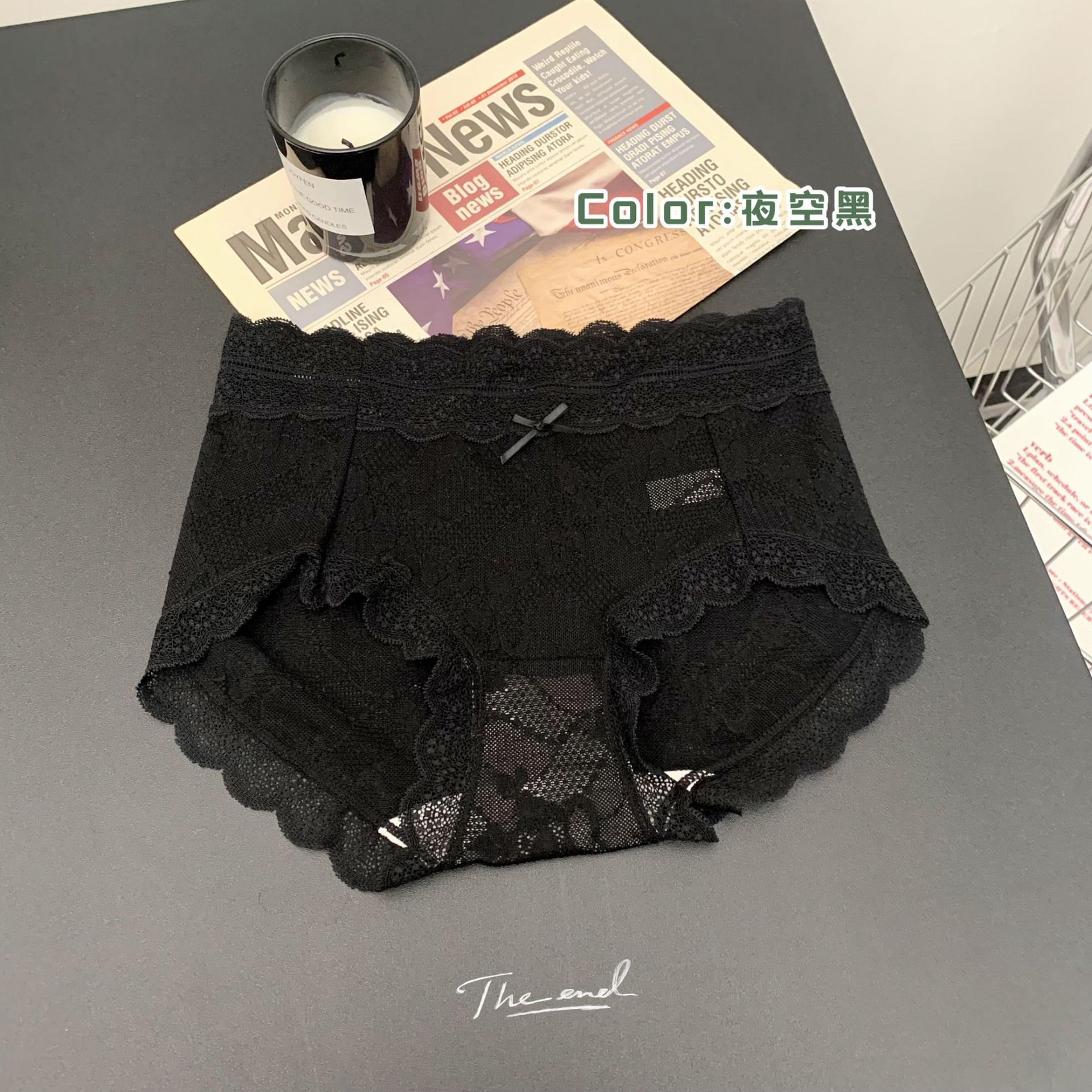 性感蕾絲內褲女中腰夏季薄款無痕女內褲