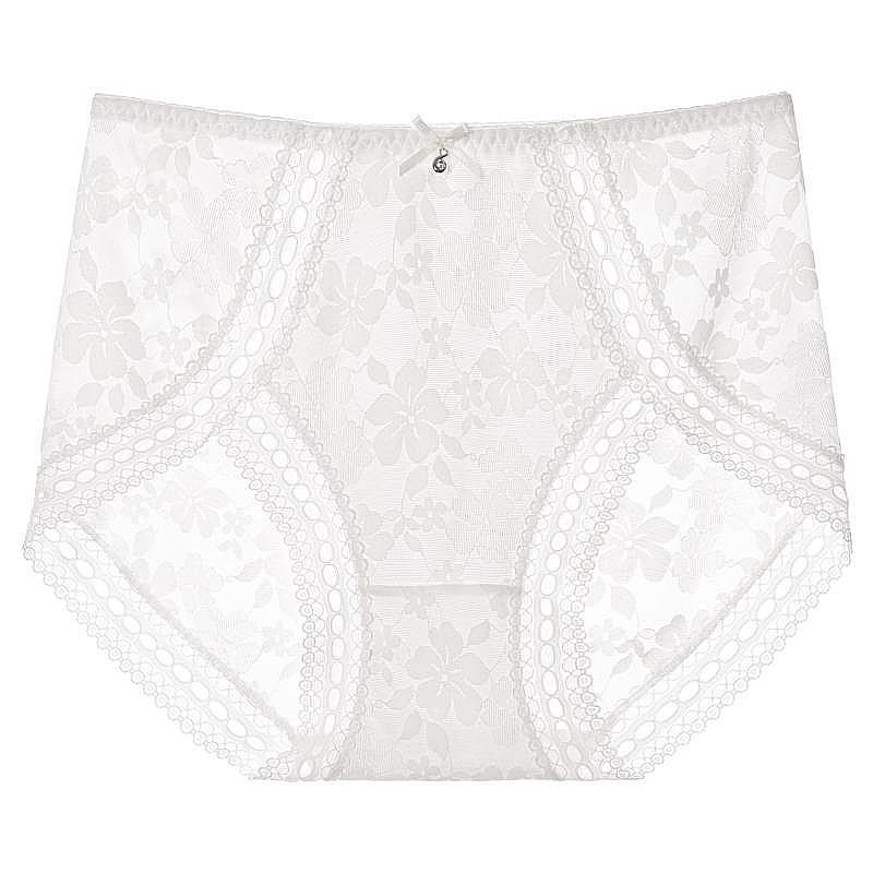  輕薄蕾絲性感網紗中腰內褲