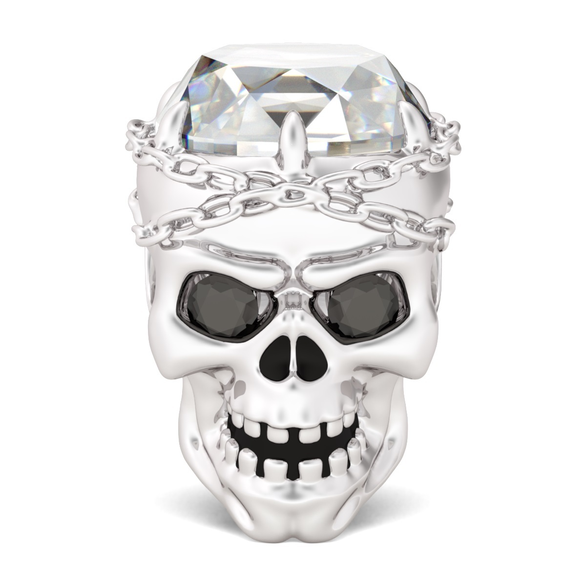 White Crystal Skull Charm image number 0