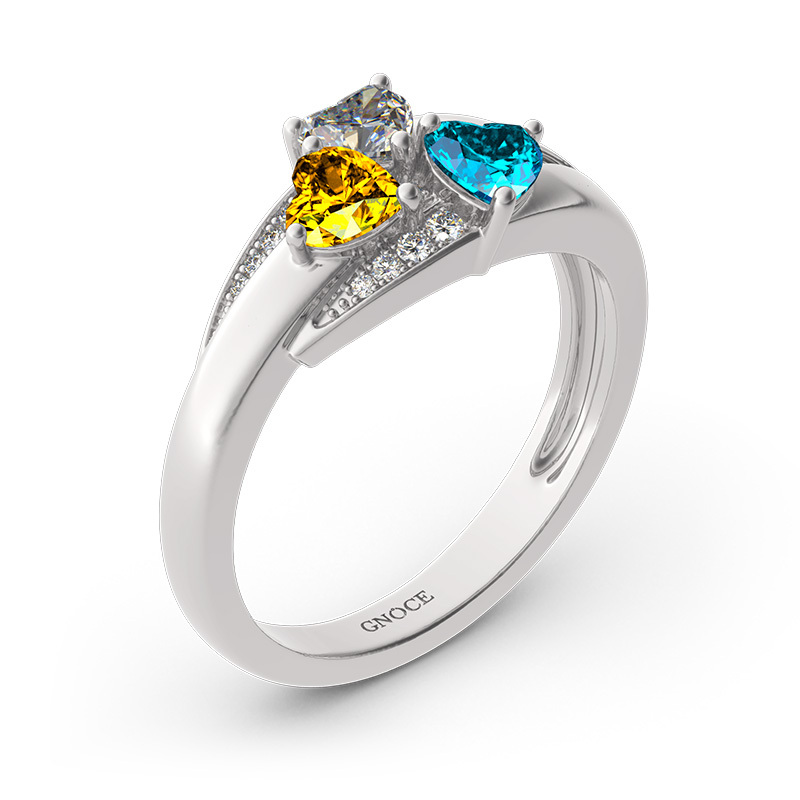 Heart Cluster Engraved Ring image number 1