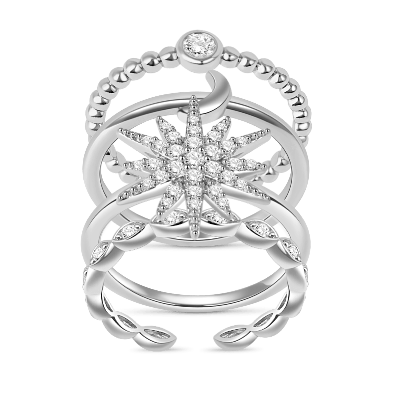 Star Moon Stackable Ring image number 0