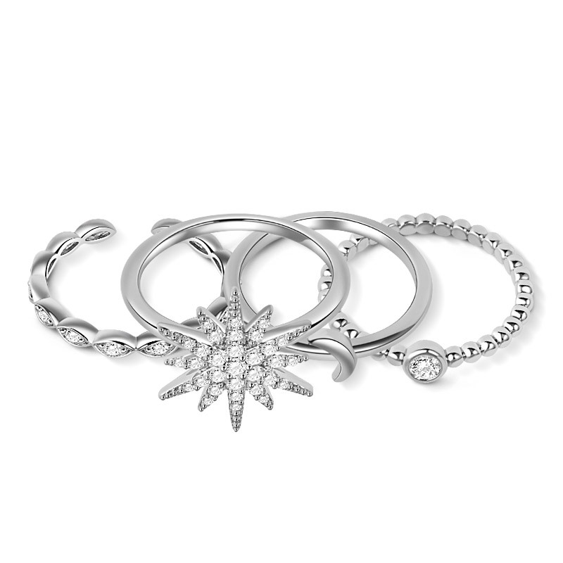 Star Moon Stackable Ring image number 1
