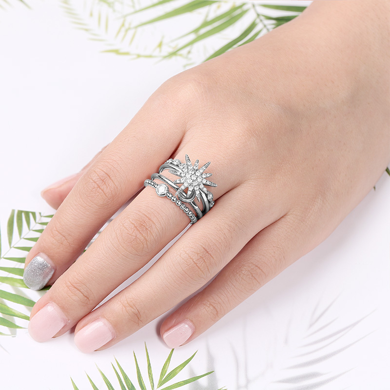 Star Moon Stackable Ring image number 2