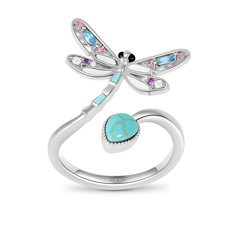 Turquoise Dragonfly Adjustable Ring image number 0