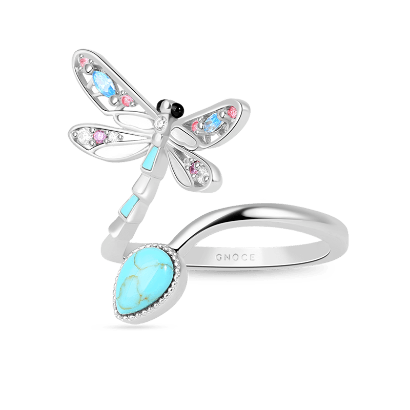 Turquoise Dragonfly Adjustable Ring image number 1