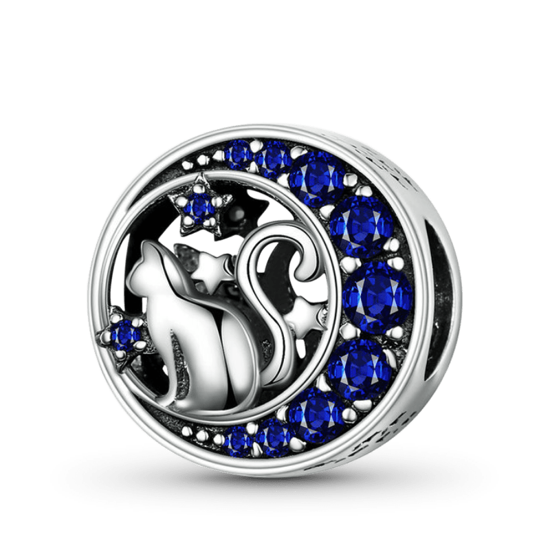 Cat on Moon Charm image number 0