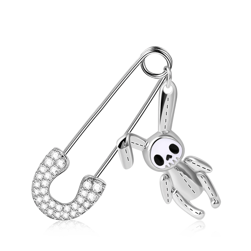Safety Pin Bunny Doll Earring image number 0