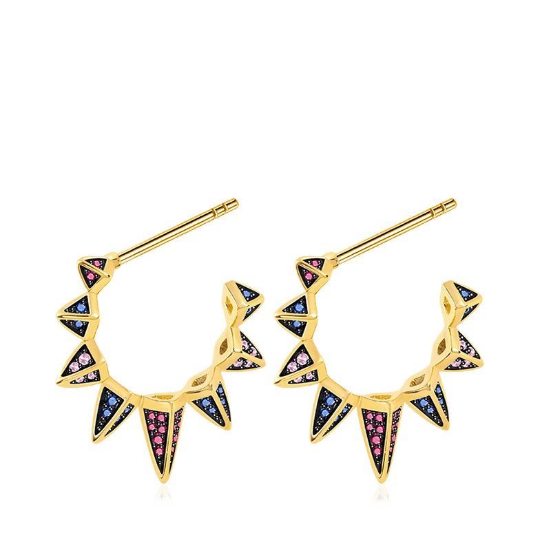 Triangle Black Hoop Earrings image number 0