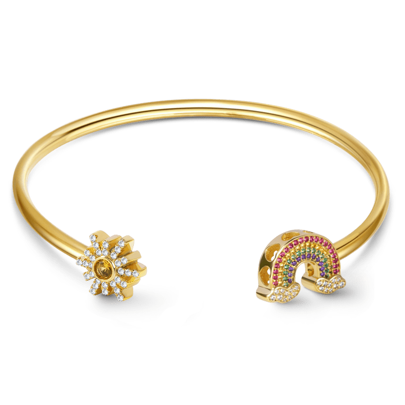 Rainbow and Sun Bangle Bracelet image number 0