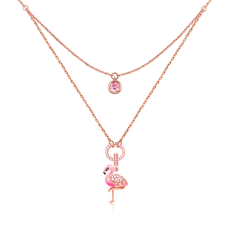 "Fiery Passion" Flamingo Necklace image number 0