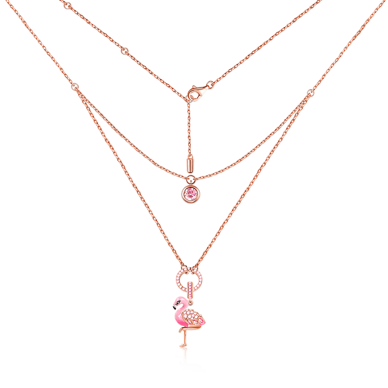 "Fiery Passion" Flamingo Necklace image number 1