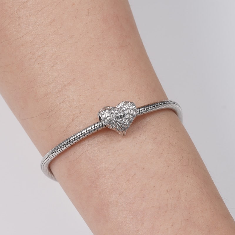 Feather Heart Mom's Love Charm image number 2