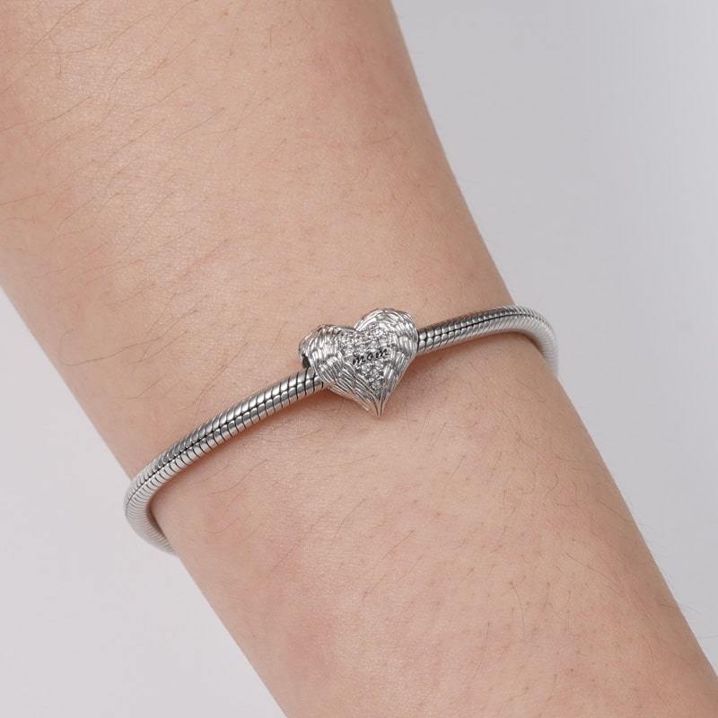 Feather Heart Mom's Love Charm image number 2