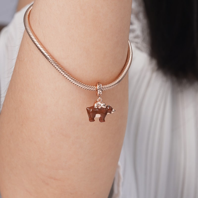 Mother Bear Carries Baby Pendant image number 2