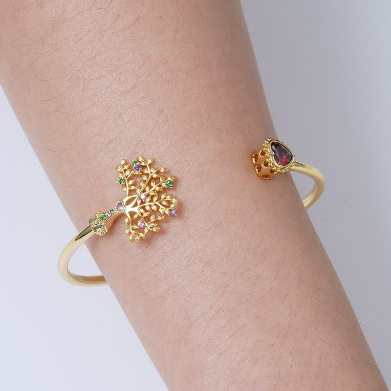 Lifetree & Heart Open Bangle image number 2