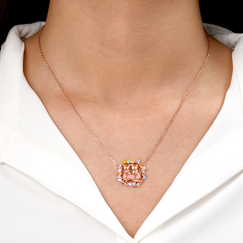 Cat Couple Necklace image number 2