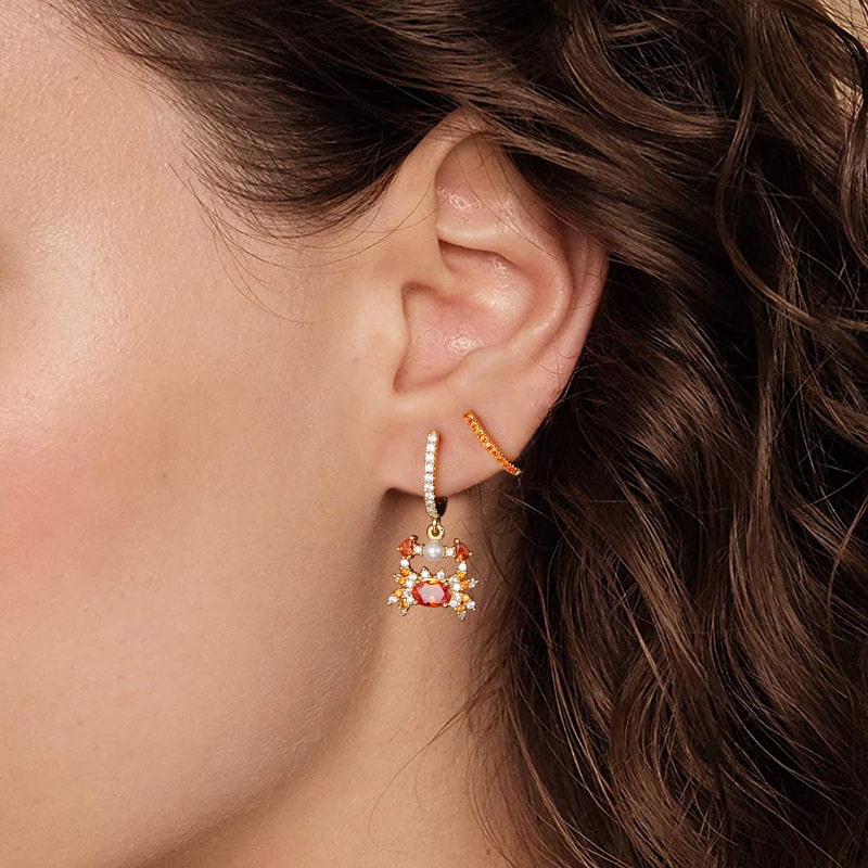 Crab Dangle Earrings Set image number 2