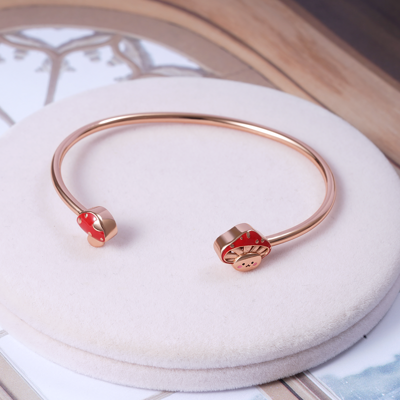 Mushroom Baby Bangle Bracelet image number 1