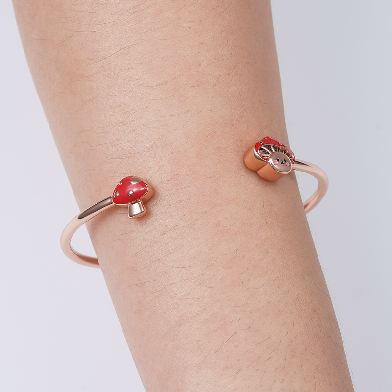 Mushroom Baby Bangle Bracelet image number 2