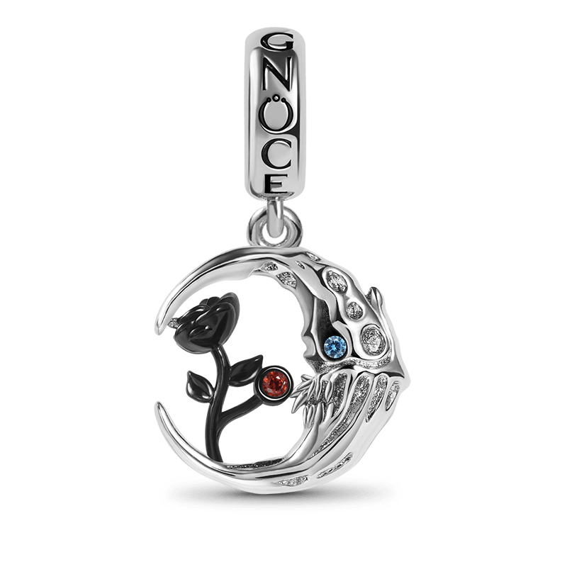 Rose Skull-moon Pendant image number 0
