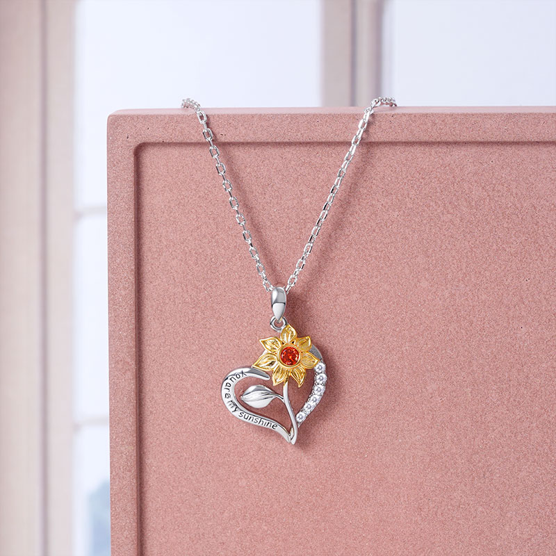 Sunflower Heart Necklace image number 3