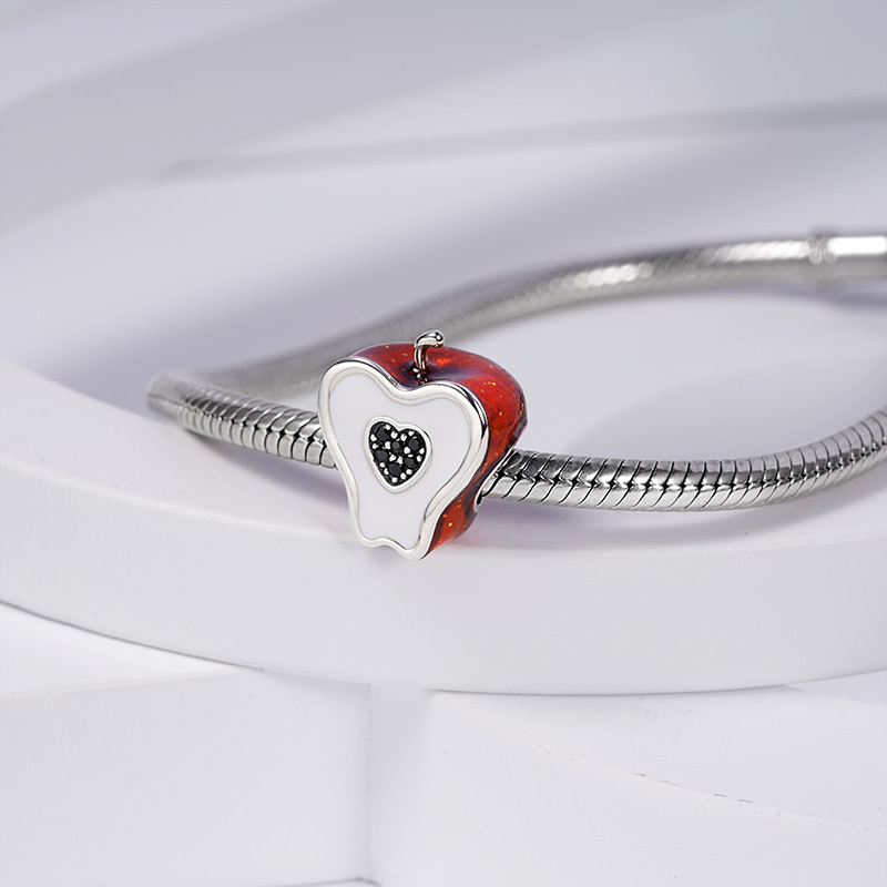 Black Heart Apple Charm image number 2