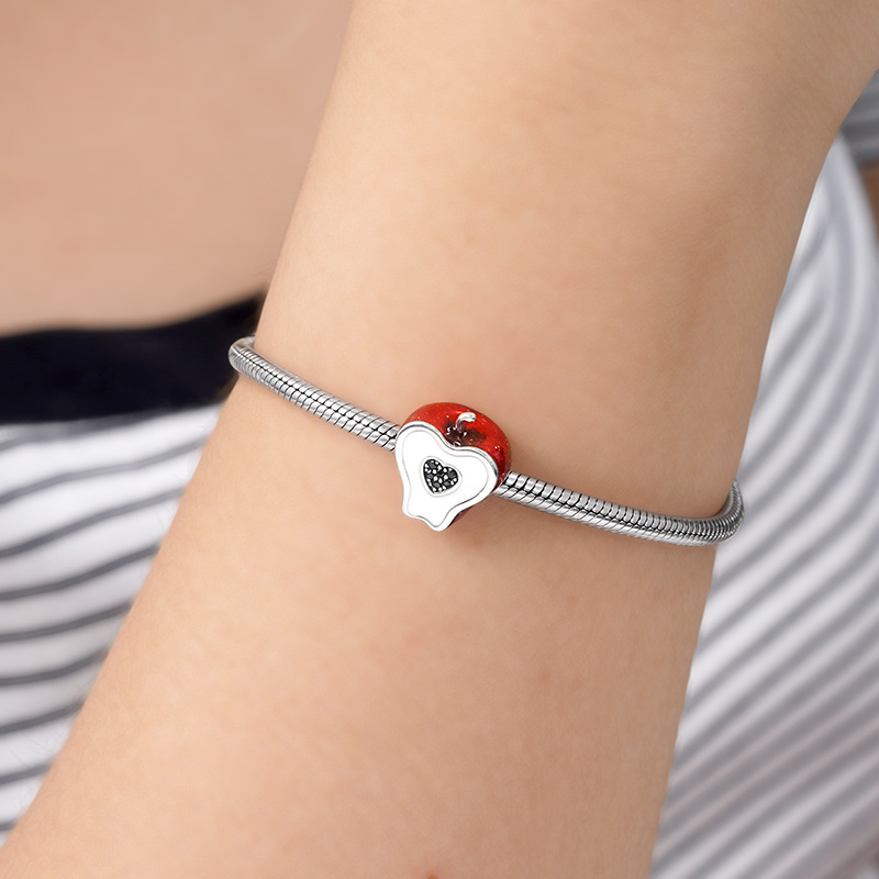 Black Heart Apple Charm image number 3