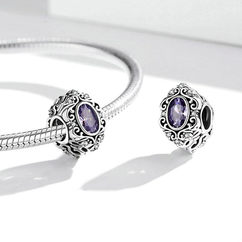 Violet CZ Stone Charm image number 1