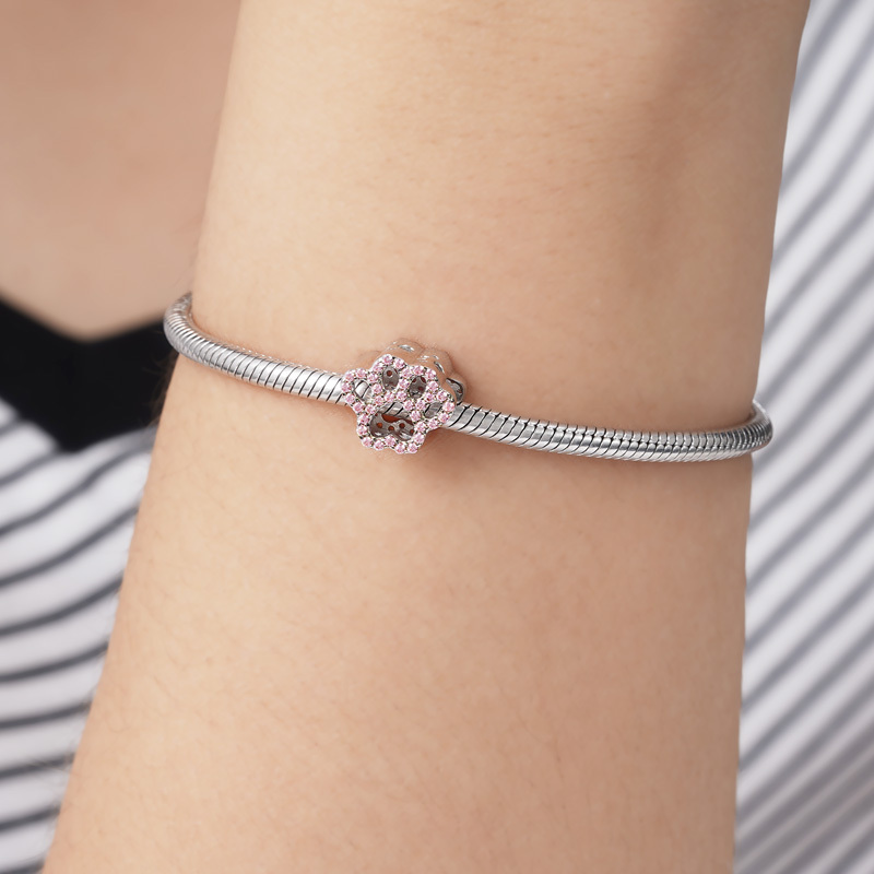 Crystal Pink Paw Charm image number 2