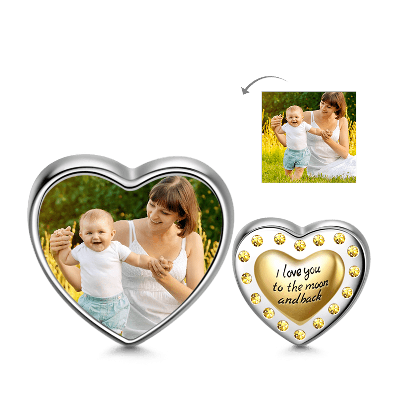 Golden Heart Photo Charm image number 0