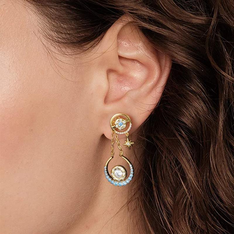 Star Moon Dangle Earrings image number 2
