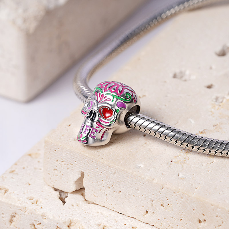 Flower Skull Charm image number 1