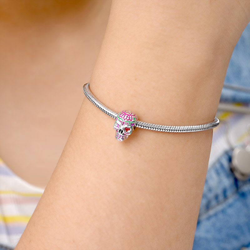 Flower Skull Charm image number 2