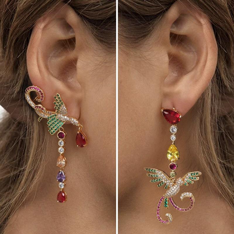 Asymmetrical Phoenix Earrings image number 2