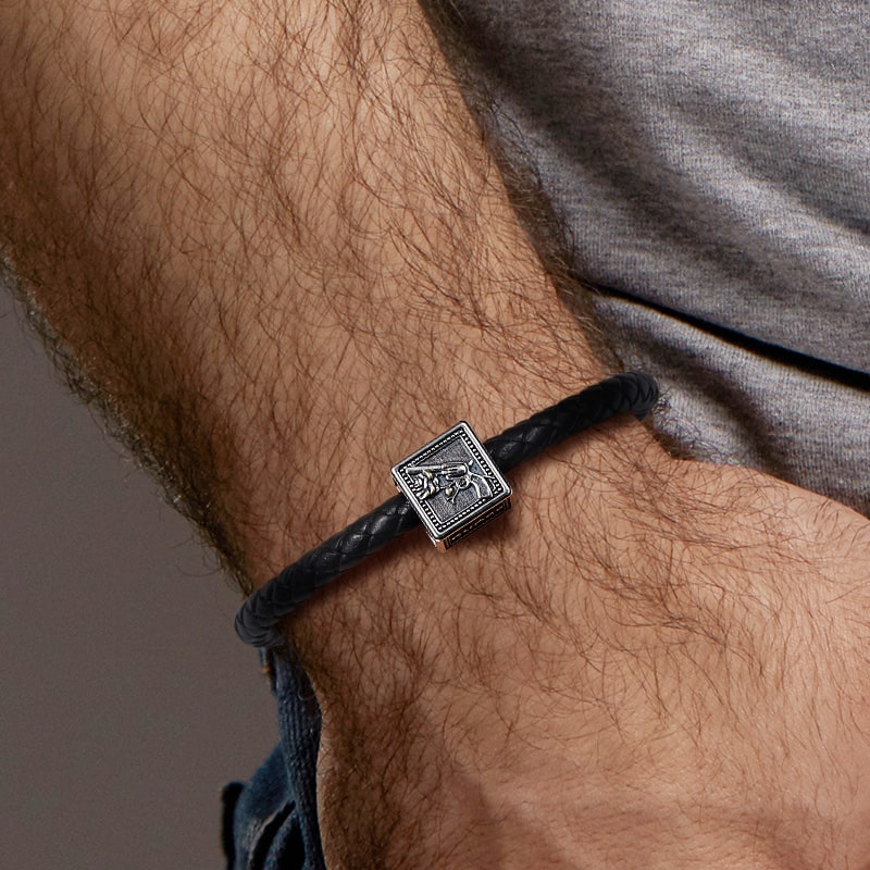 Gun & Rose Charm Bracelet image number 3